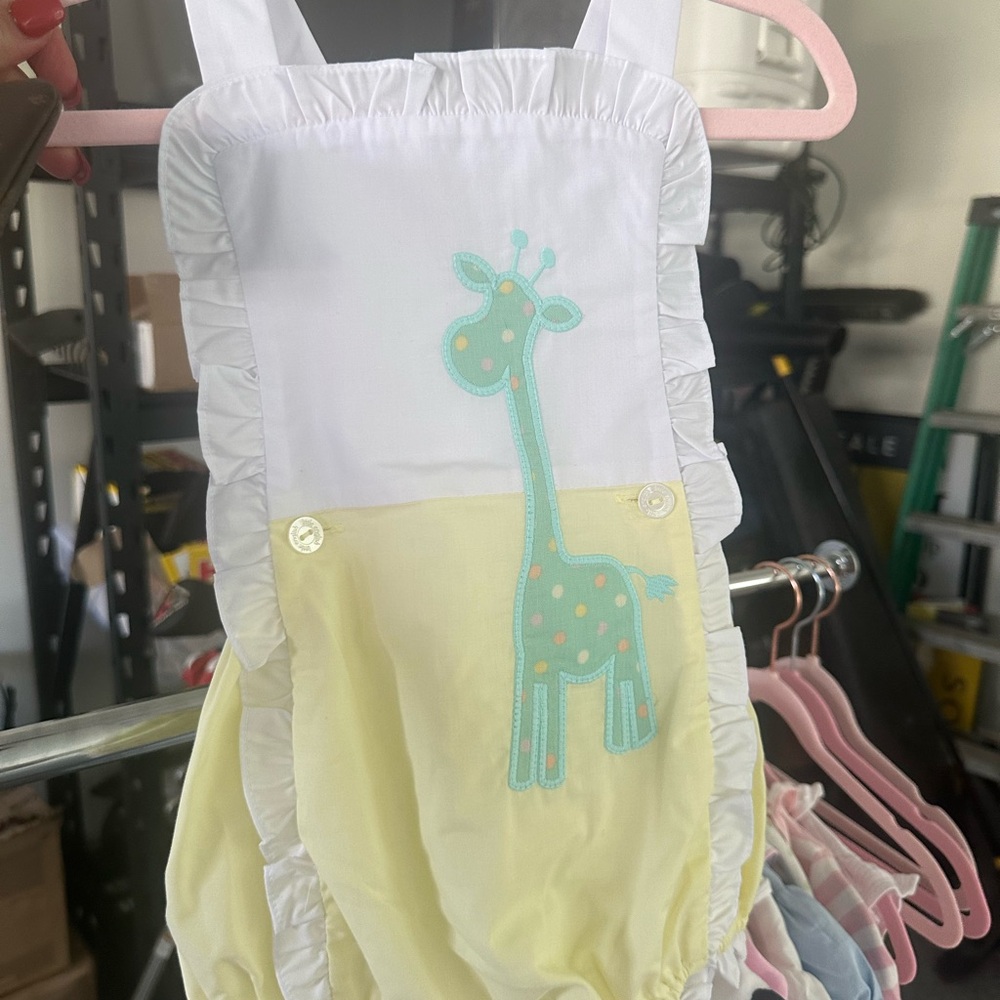 Yellow and White Giraffe Romper